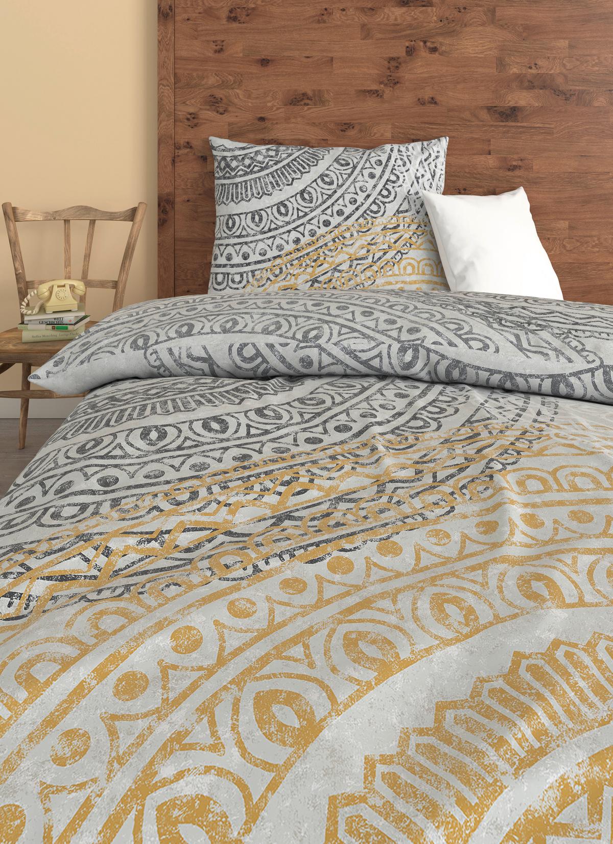 Bettwäsche Java - Grau/Honig, ROMANTIK / LANDHAUS, Textil - James Wood