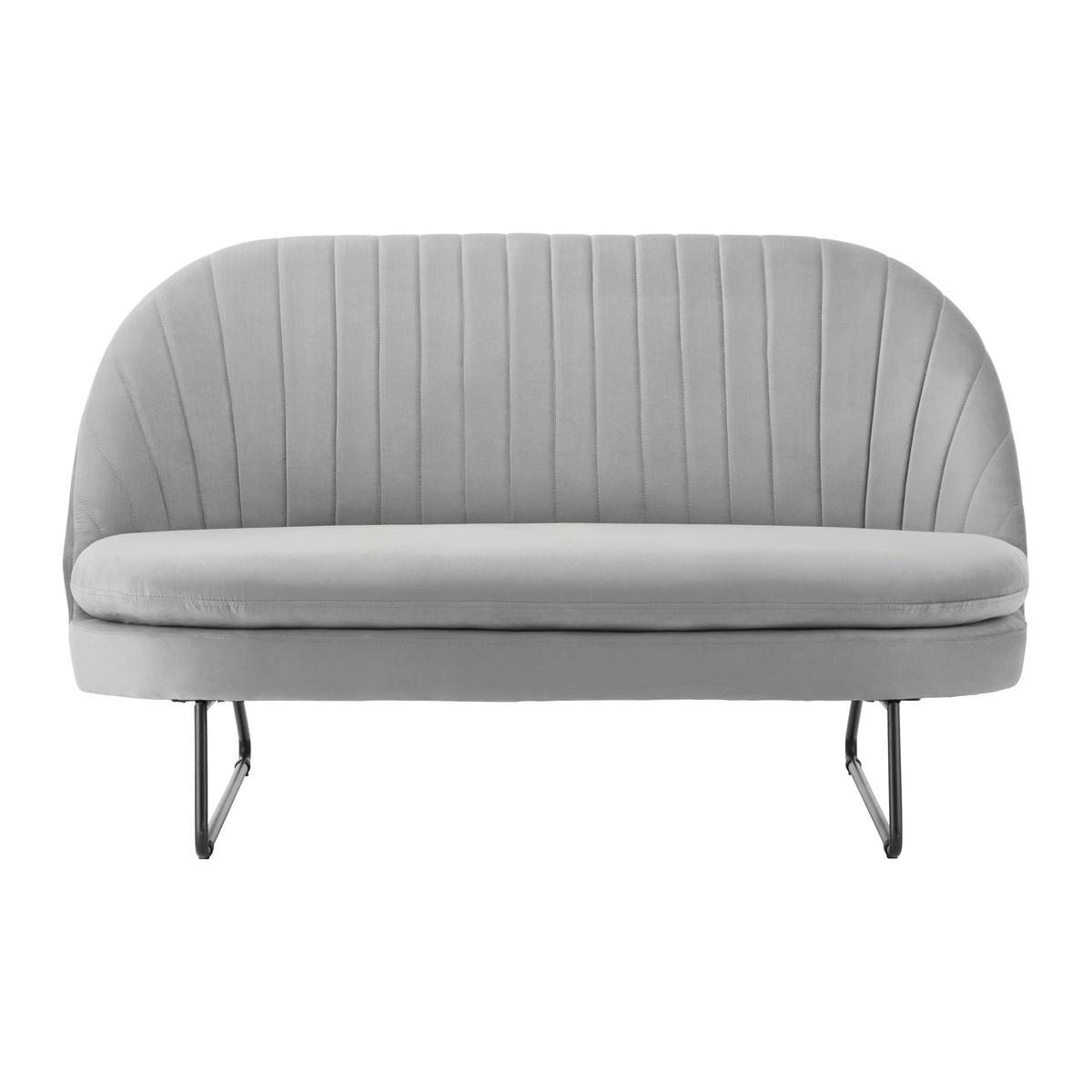 Dvojmiestna pohovka LUIGI, svetlosivý zamat - čierna/svetlosivá, Modern, kov/drevo (146/85/82cm) - Bessagi Home