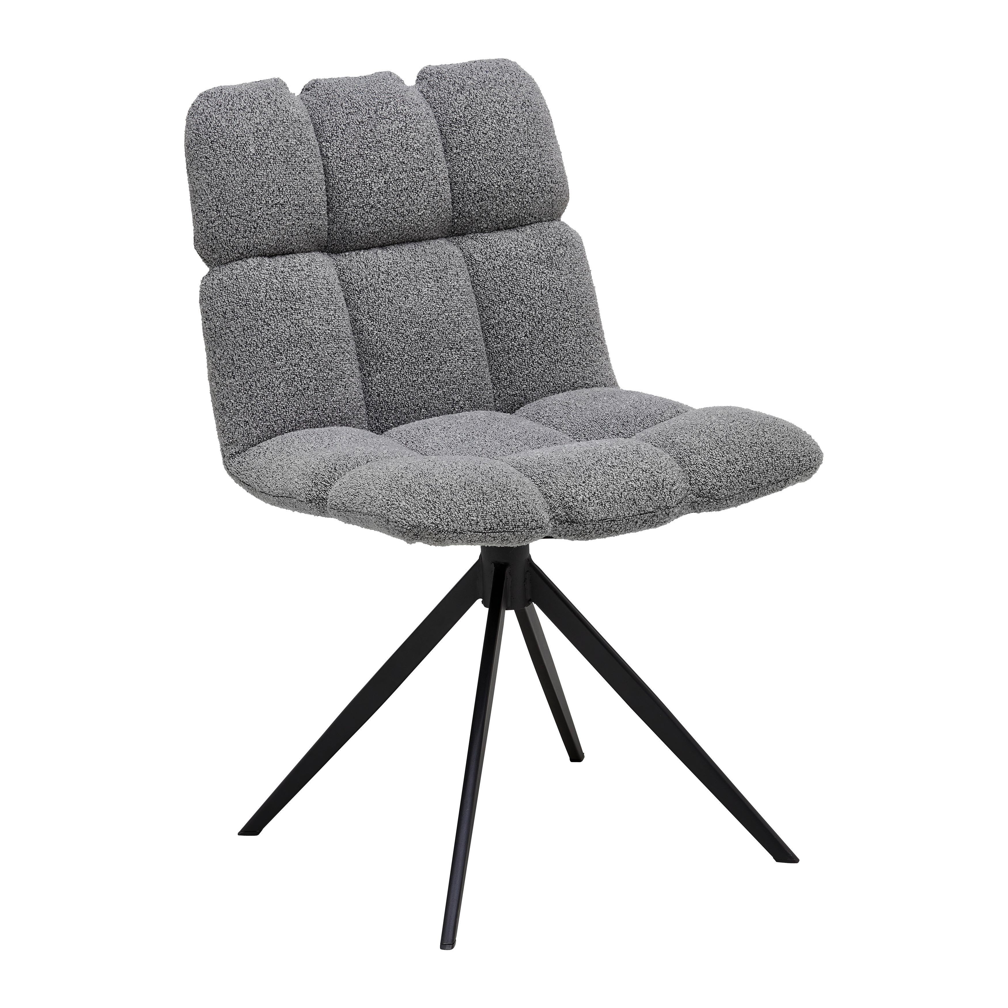 Otoční židle MALU šedá - šedá/černá, Moderní, kov/textil (53/68/83cm) - Bessagi Home