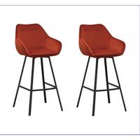 Barhocker-Set Casper Rostfarben B: 55 cm - Rostfarben/Cognac, MODERN, Textil/Metall (55/109/57cm) - MID.YOU