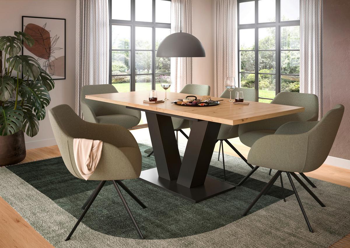 Ausziehtisch Marlon 150 Az 150-190x90x75 cm Artisan Grau - Trend, Holzwerkstoff (150-190/90/75cm) - MID.YOU