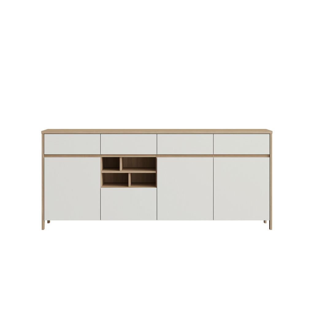 Sideboard Stranda Weiß/Eiche B: 193cm