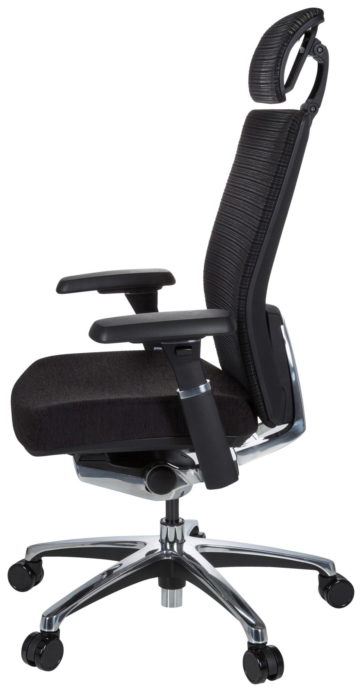 Drehstuhl Nova Pro I Schwarz - Silberfarben/Schwarz, MODERN, Kunststoff/Textil (65/133/60cm) - MID.YOU