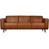 3-Sitzer-Sofa Statement Cognac B: 230cm - Cognac/Schwarz, Design, Leder/Textil (230/77/93cm) - Livetastic