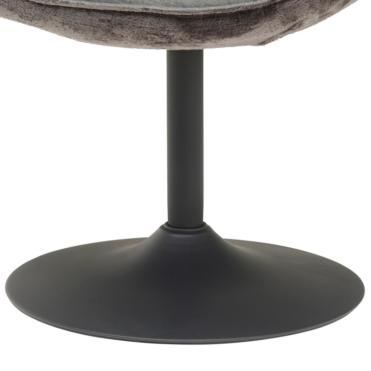 Armlehnstuhl Kaleo Chenille Grau, B: 63 Cm - Schwarz/Grau, KONVENTIONELL, Textil/Metall (63/87/64cm) - MID.YOU