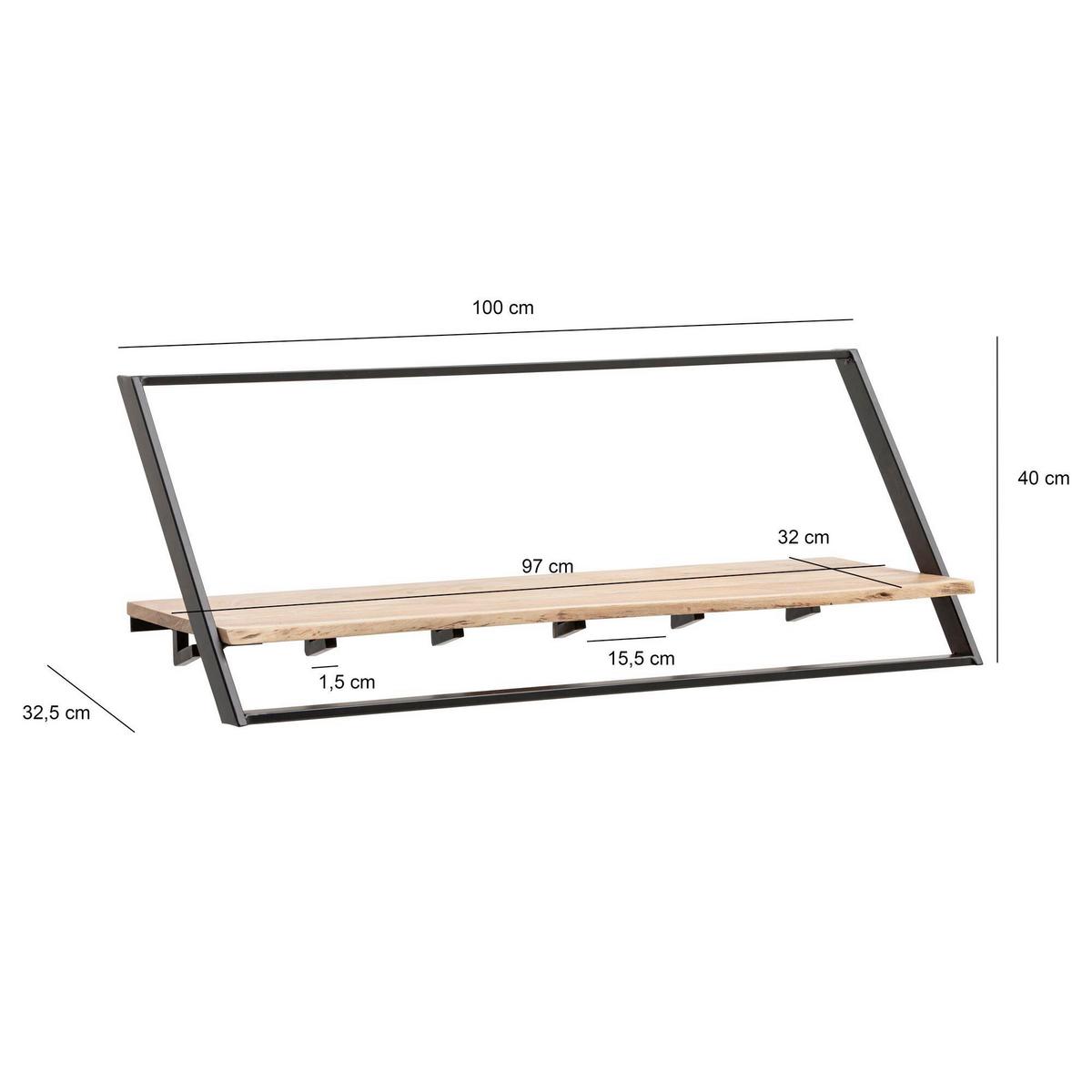 GARDEROBE Akaziefarben B: 100cm - Akaziefarben, Design, Holz (100/40/32,5cm) - Livetastic