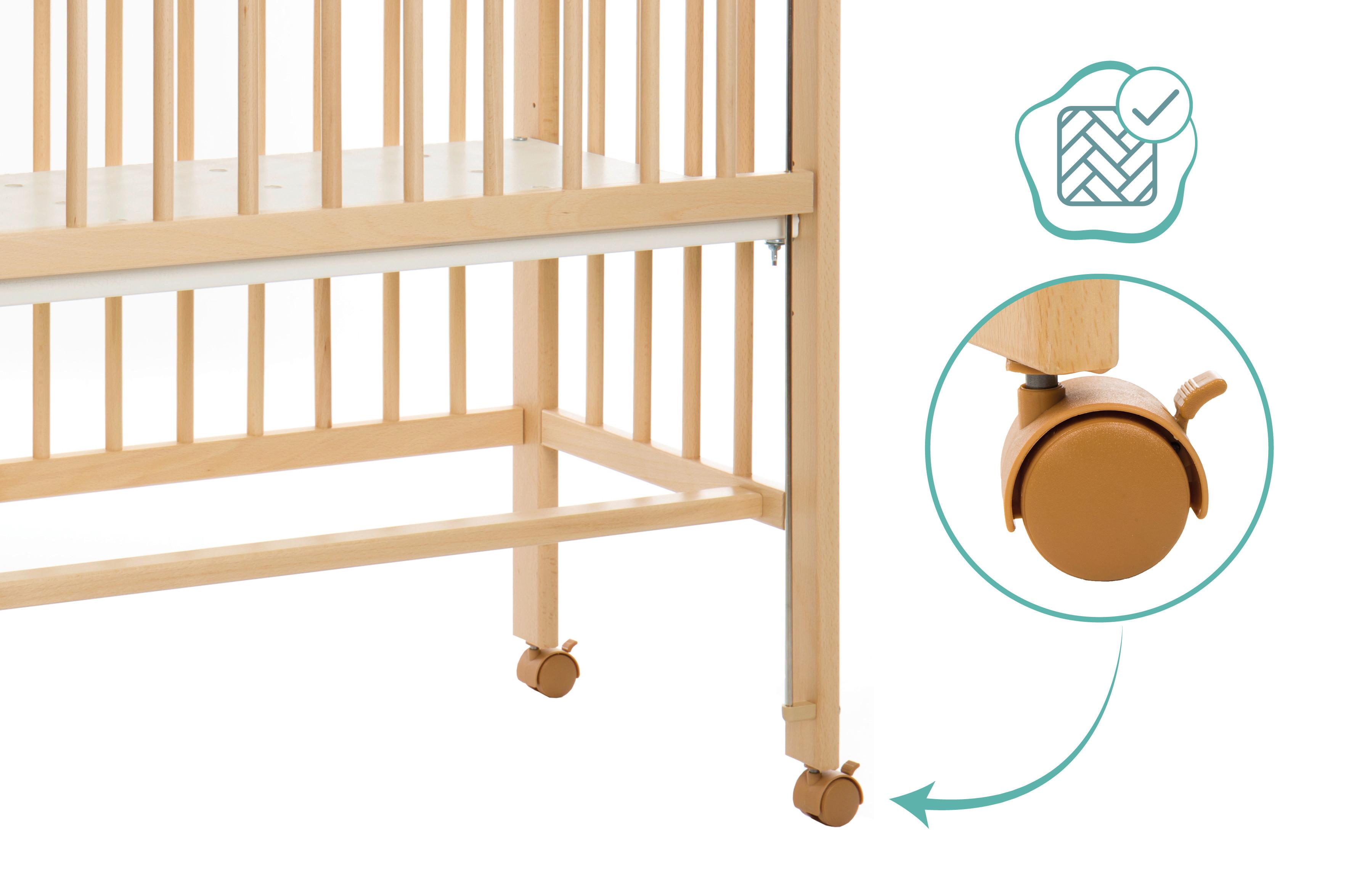 Beistellbett Bedside Crib Cocon Nature, verstellbar - Naturfarben, Basics, Holz (90/40cm) - Fillikid