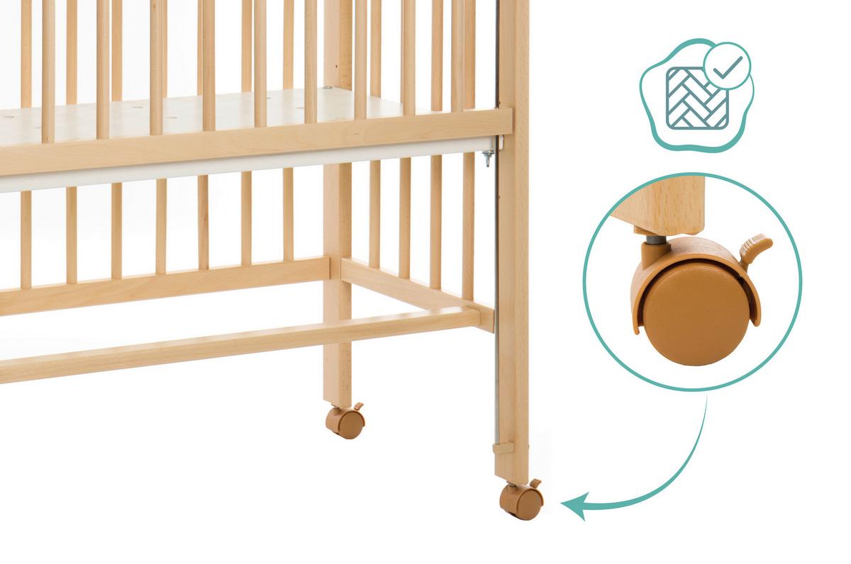 Beistellbett Bedside Crib Cocon Nature, verstellbar - Naturfarben, Basics, Holz (90/40cm) - Fillikid