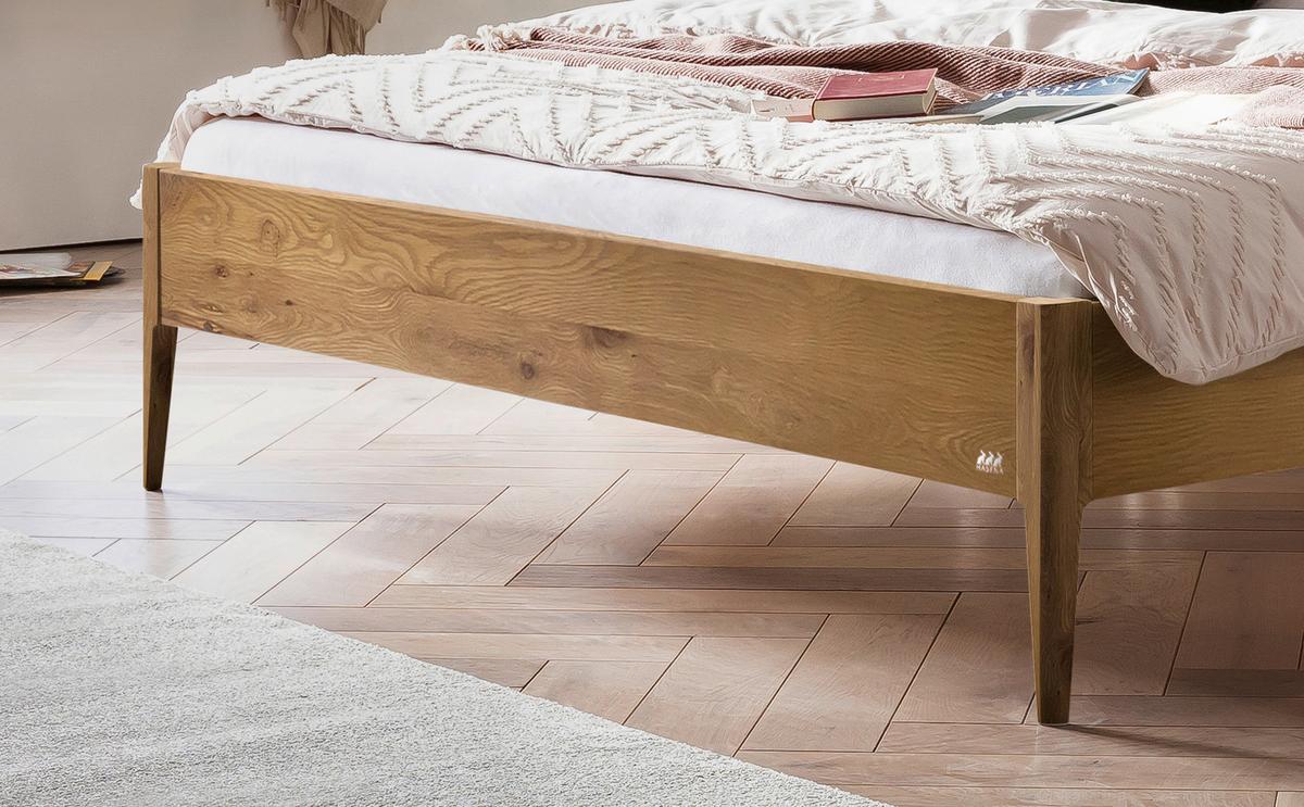 Bett Sestola, Wildeiche 140x200 Cm - Wildeiche/Weiß, KONVENTIONELL, Holz/Textil (140/200cm) - Hasena