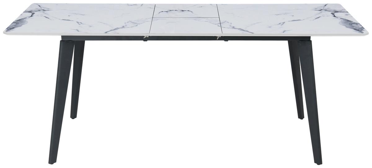 Esstisch Alvaro - Schwarz/Weiß, LIFESTYLE, Holzwerkstoff/Metall (180/220/75/100cm) - MID.YOU