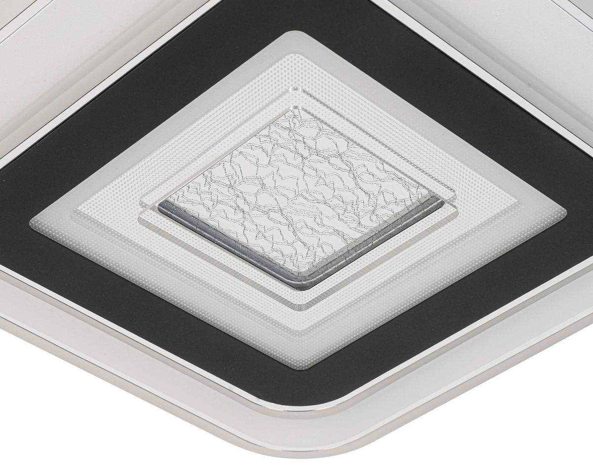 LED-Deckenleuchte Hil - Chromfarben/Schwarz, MODERN, Kunststoff/Metall (35/35/4,2cm) - Luca Bessoni