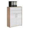 Aktenschrank Office Edition - Weiß Hochglanz/Sonoma Eiche, MODERN, Holzwerkstoff (84,5/114/33cm) - MID.YOU