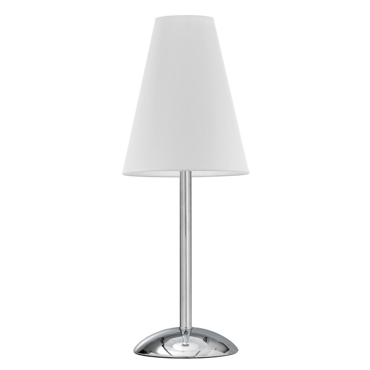 Tischleuchte 4917/Lgb - Chromfarben/Weiß, Design, Textil/Metall (20/54cm)