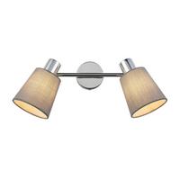 Strahler Jane 2-Flammig verstellbar L: 34,5 cm - Grau, ROMANTIK / LANDHAUS, Textil/Metall (34,5/17/21cm) - James Wood