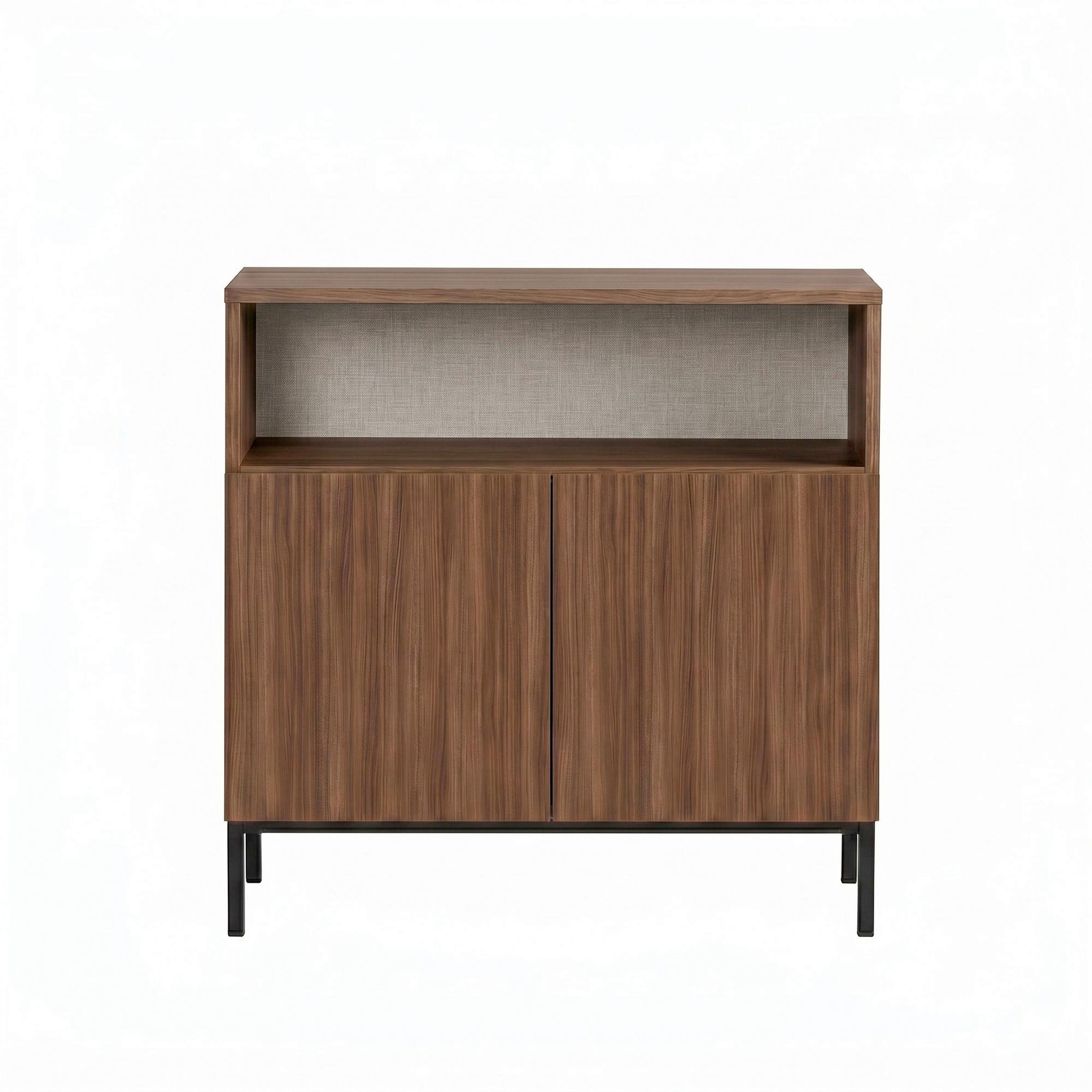 SIDEBOARD Schwarz/Walnussfarben B: 80cm - Walnussfarben/Schwarz, MODERN, Holzwerkstoff (80/80/40cm)