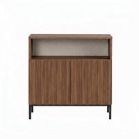 SIDEBOARD Schwarz/Walnussfarben B: 80cm - Walnussfarben/Schwarz, MODERN, Holzwerkstoff (80/80/40cm)