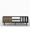 Lowboard Hera TV-Schrank - Walnussfarben/Schwarz, Design, Holzwerkstoff (160/57/35cm) - Livetastic