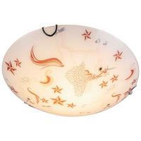 LED-Deckenleuchte Natalie Ø 30 cm mit Einhorn-Motiv - Rosa/Weiß, Basics, Glas/Metall (30/8,5cm) - Globo