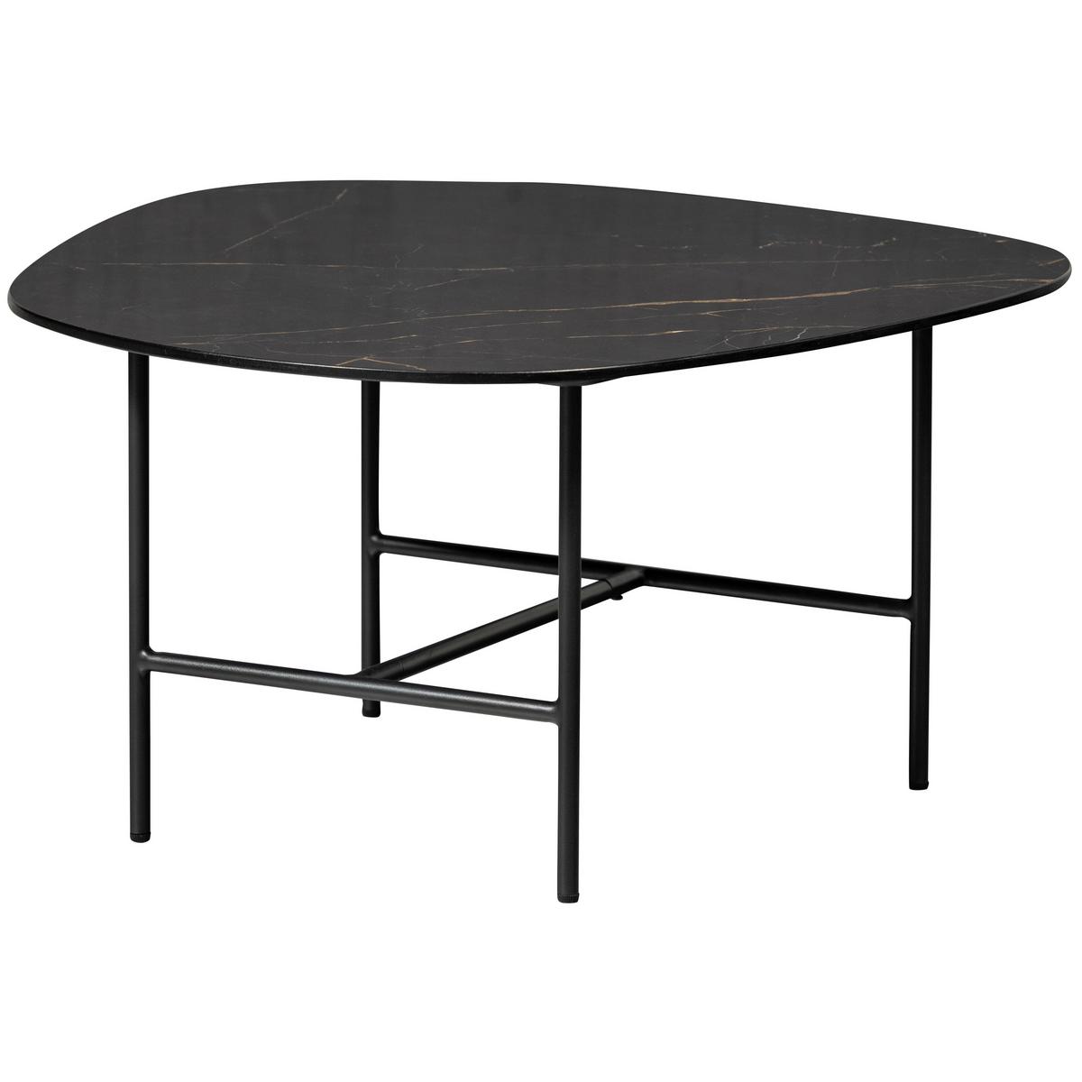 Couchtisch Vajen Schwarz L: 70 Cm - Schwarz, Design, Keramik/Metall (70/70/38cm) - Livetastic