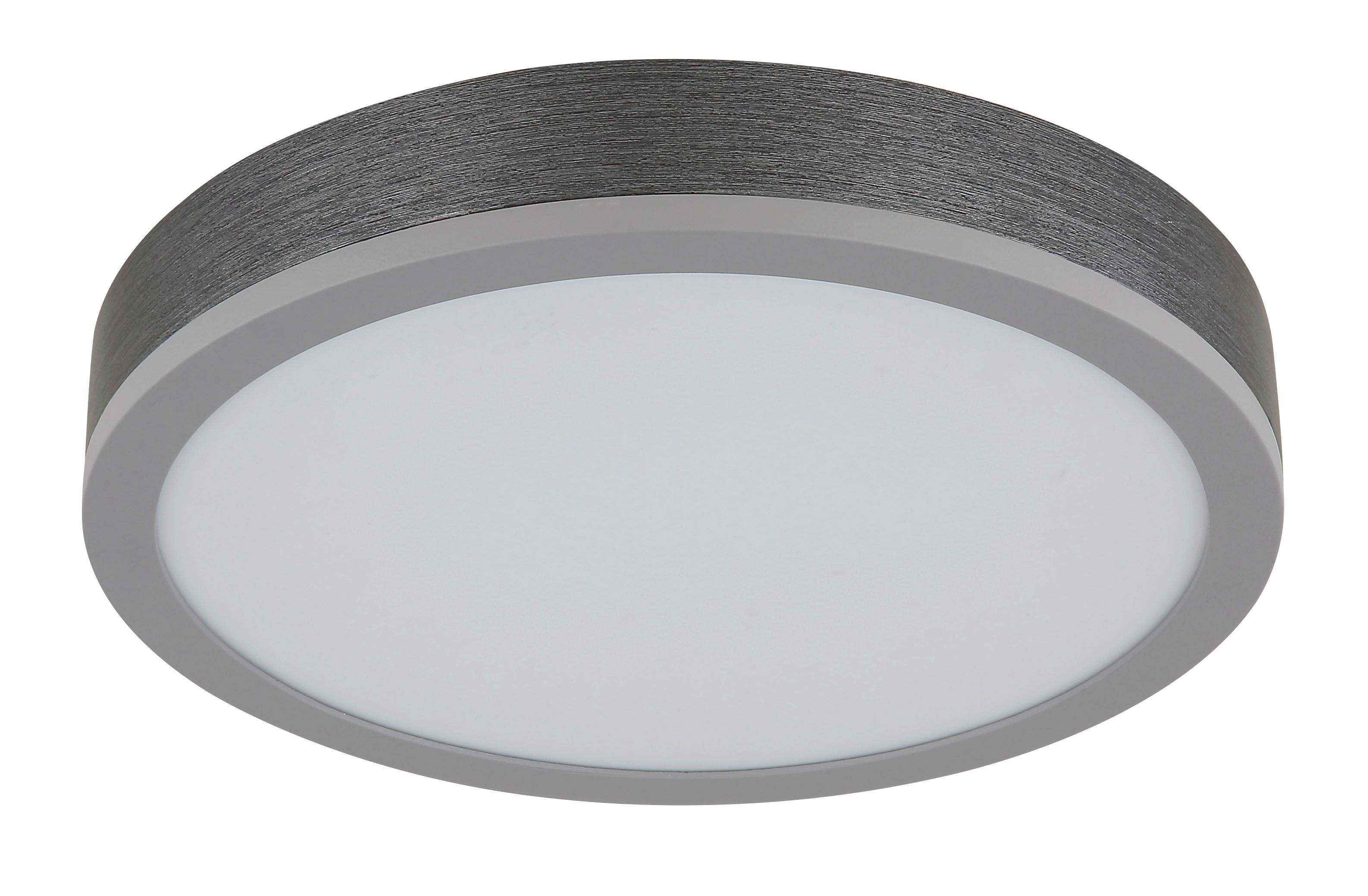 LED-Deckenleuchte Doro D: 30cm Silberfarben Weiß Dunkelgrau - Dunkelgrau/Silberfarben, KONVENTIONELL, Kunststoff/Metall (30/8,5cm) - Globo