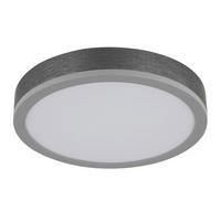 LED-Deckenleuchte Doro D: 30cm Silberfarben Weiß Dunkelgrau - Dunkelgrau/Silberfarben, KONVENTIONELL, Kunststoff/Metall (30/8,5cm) - Globo