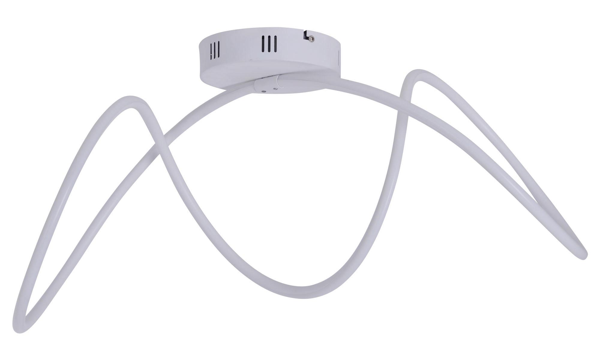 LED-Deckenleuchte Odrive L: 67 cm Geschwungen Modern - Weiß, Design, Kunststoff/Metall (28/67cm) - Näve