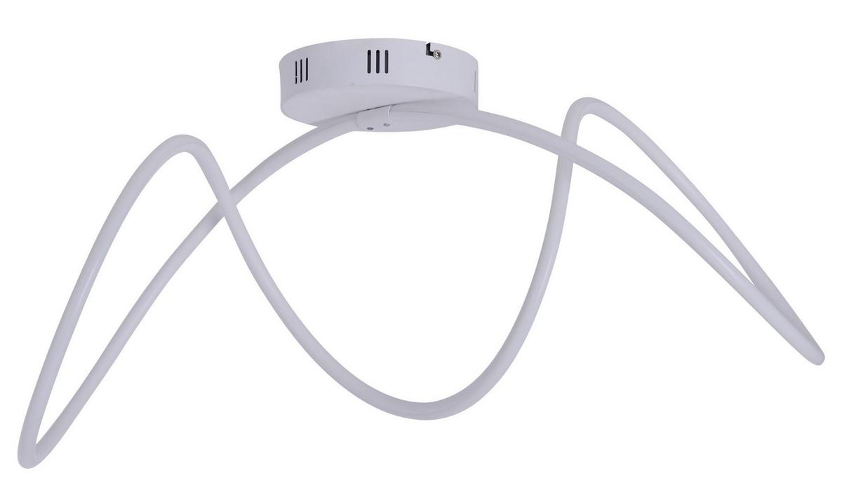 LED-Deckenleuchte Odrive L: 67 cm Geschwungen Modern - Weiß, Design, Kunststoff/Metall (28/67cm) - Näve