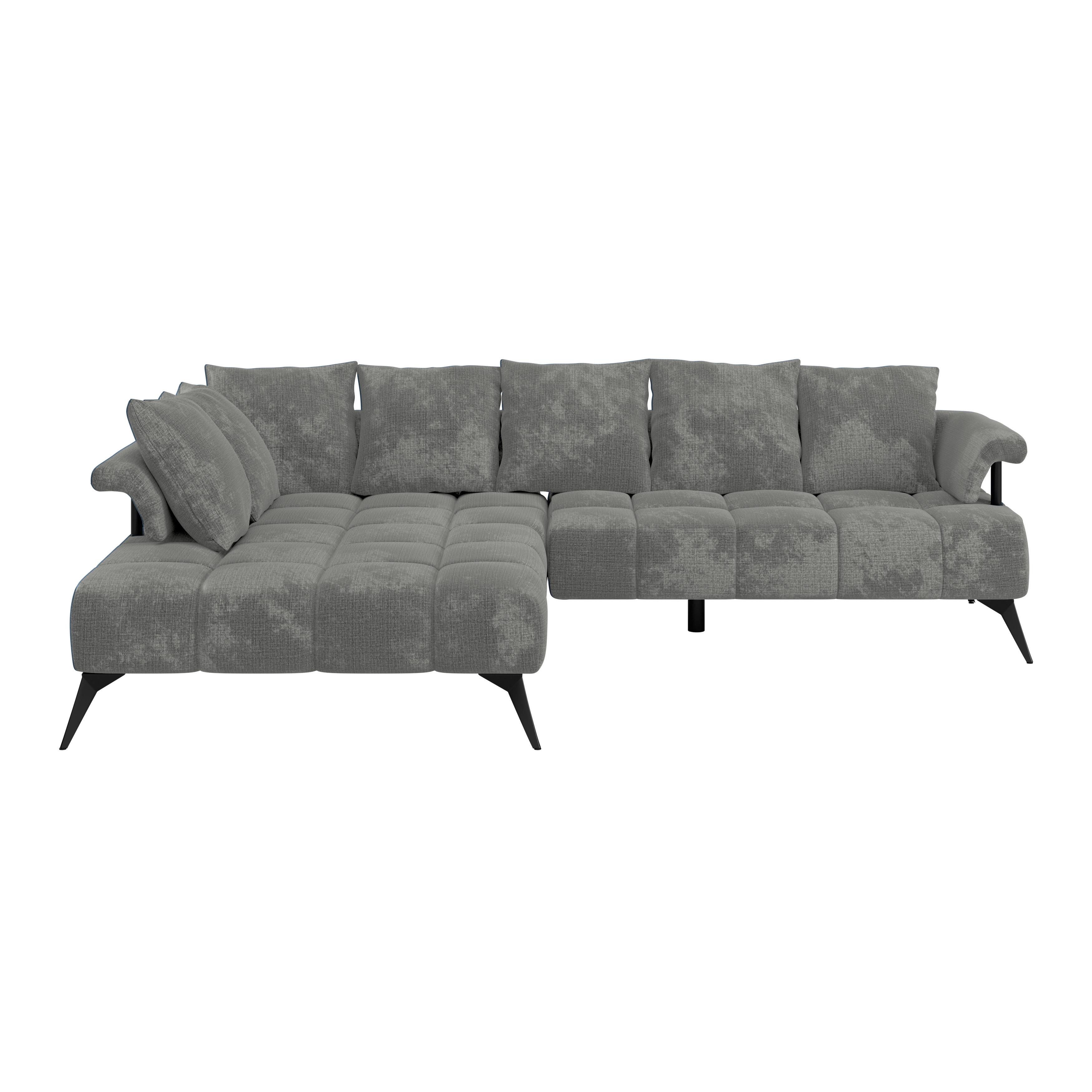 Ecksofa Vanessa New - Schwarz/Grau, MODERN, Textil (200/297cm)