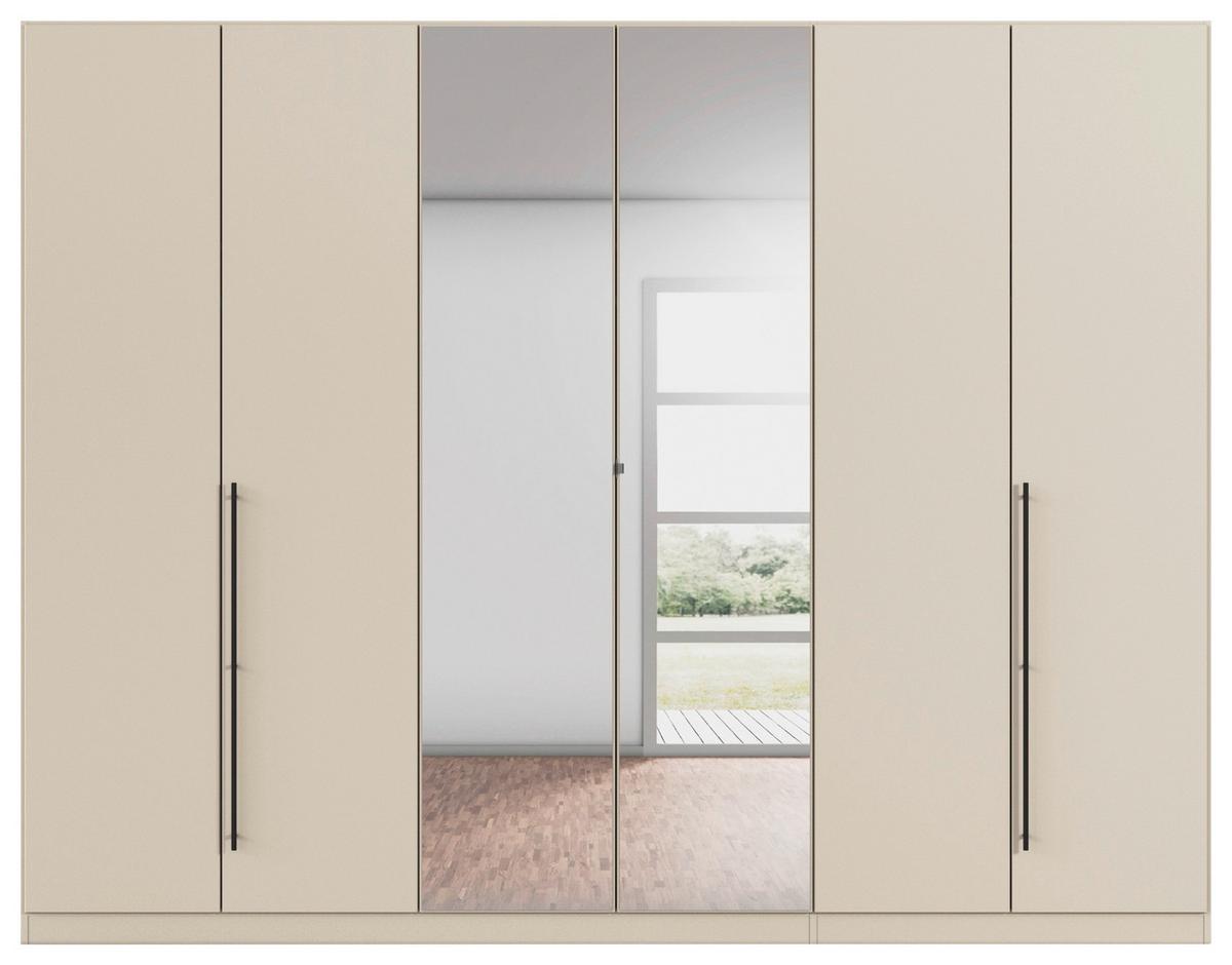 Kleiderschrank Safari mit Spiegel B: 271 cm - Champagner, KONVENTIONELL, Holzwerkstoff (271/210/54cm)