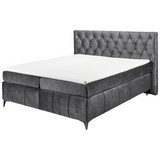 Boxspringbett mit Topper 180x200 Pembroke - Anthrazit/Schwarz, Basics, Holzwerkstoff/Textil (180/200cm) - MID.YOU