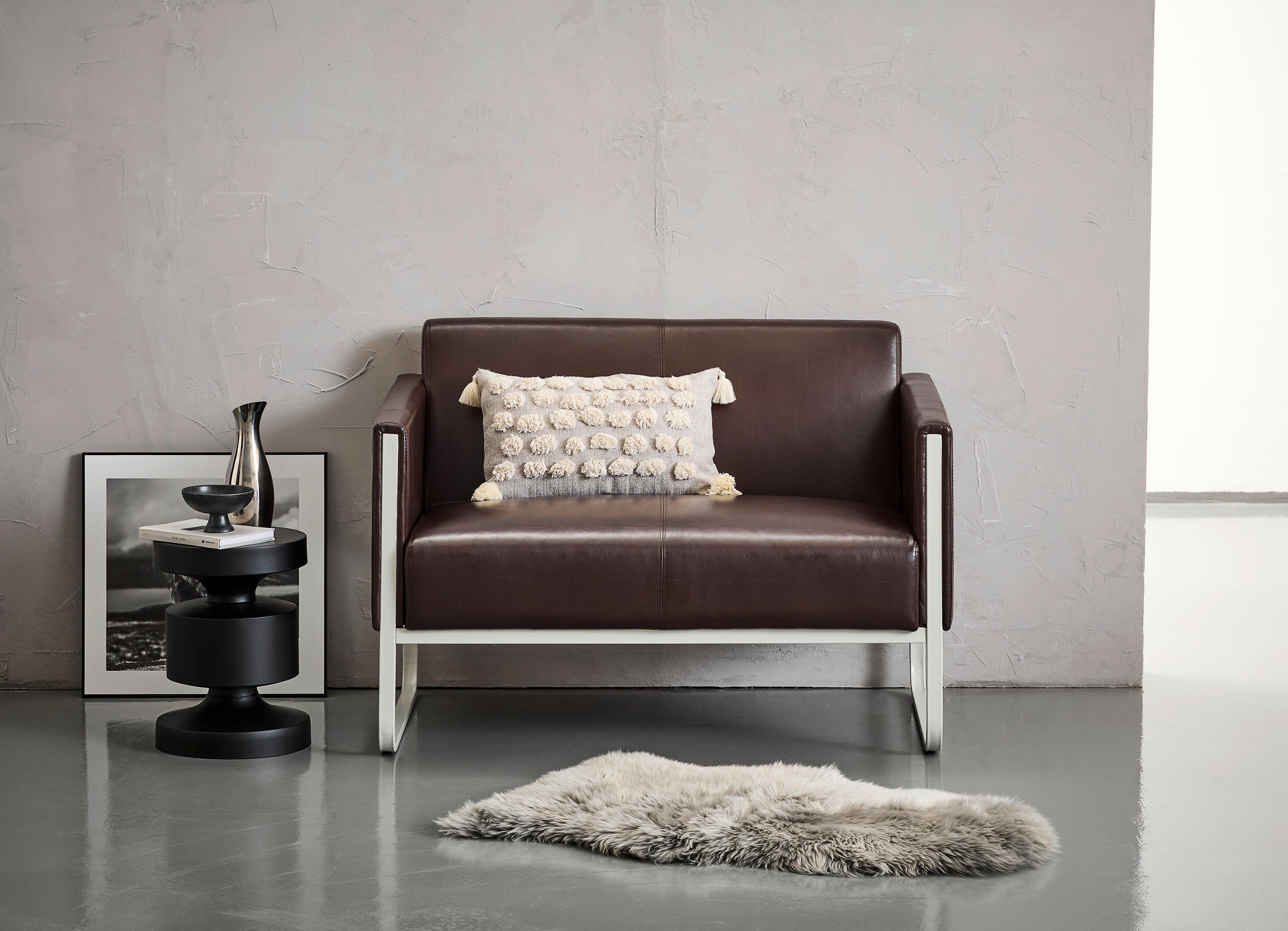 2-sitzer-sofa Aruba Dunkelbraun - Dunkelbraun/Grau, MODERN, Textil (111/78/71cm) - MID.YOU