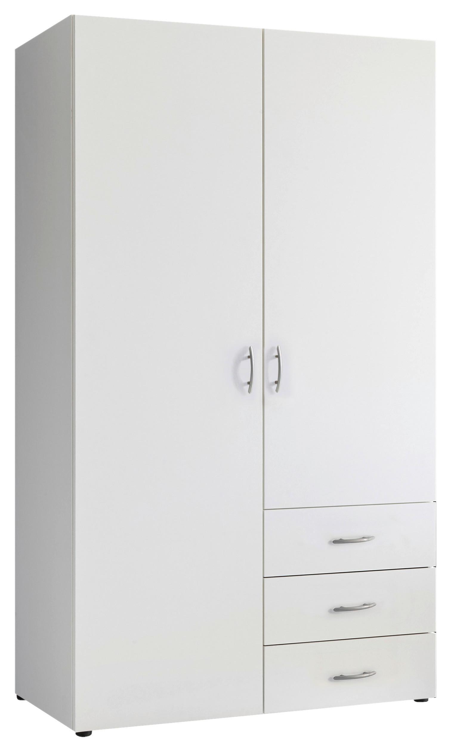Drehtürenschrank mit Laden 101 cm Harry Weiß - Weiß, MODERN, Holzwerkstoff (101/176/51,3cm) - P & B