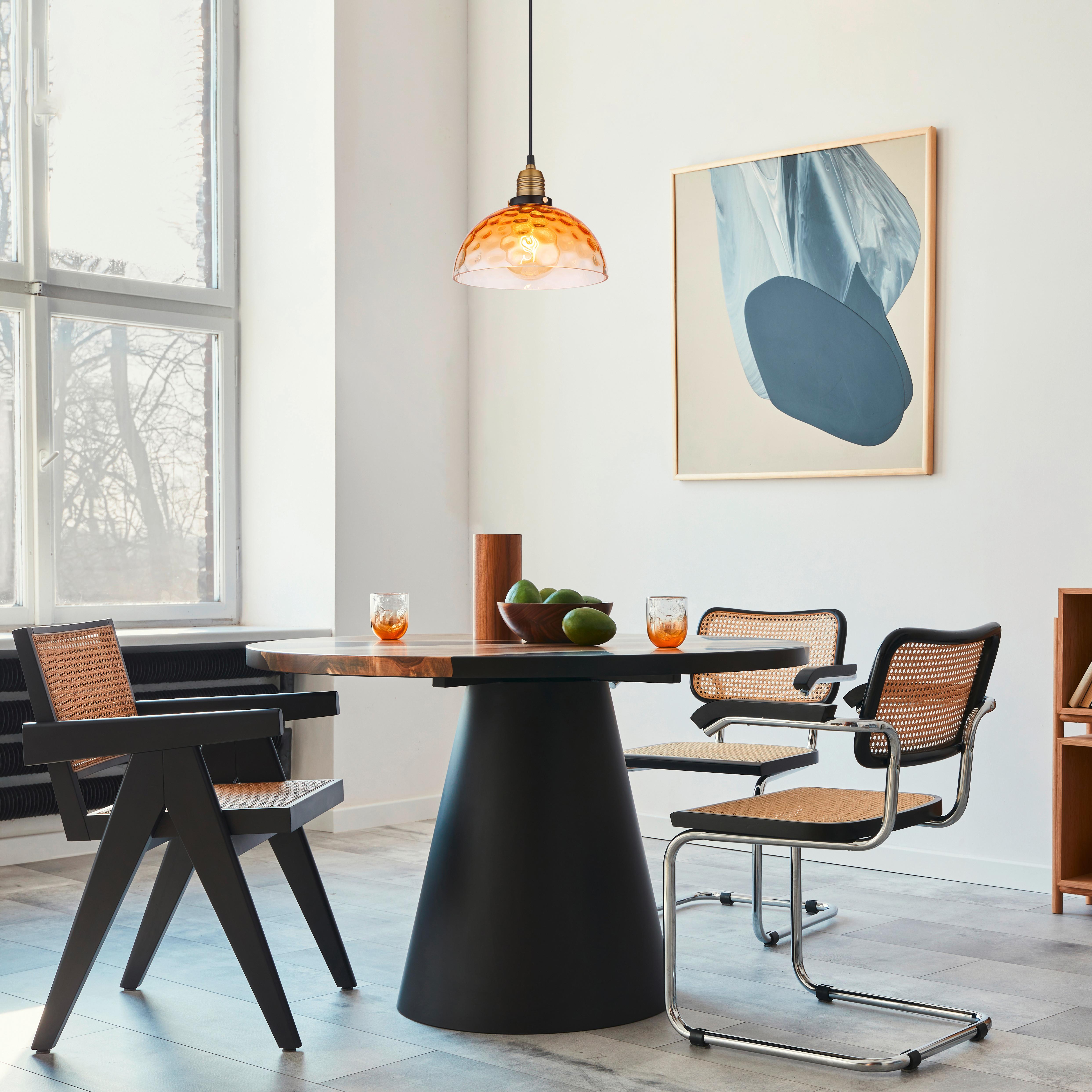 Hängeleuchte H: 120 cm 1-Flammig - Klar/Messingfarben, Basics, Glas/Metall (25/120cm) - Globo