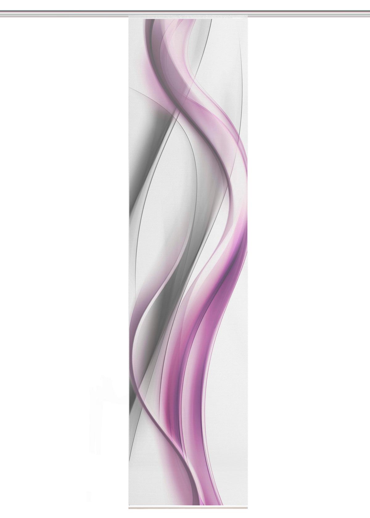 Flächenvorhang Cara - Pink/Weiß, Design, Textil (60/260cm)