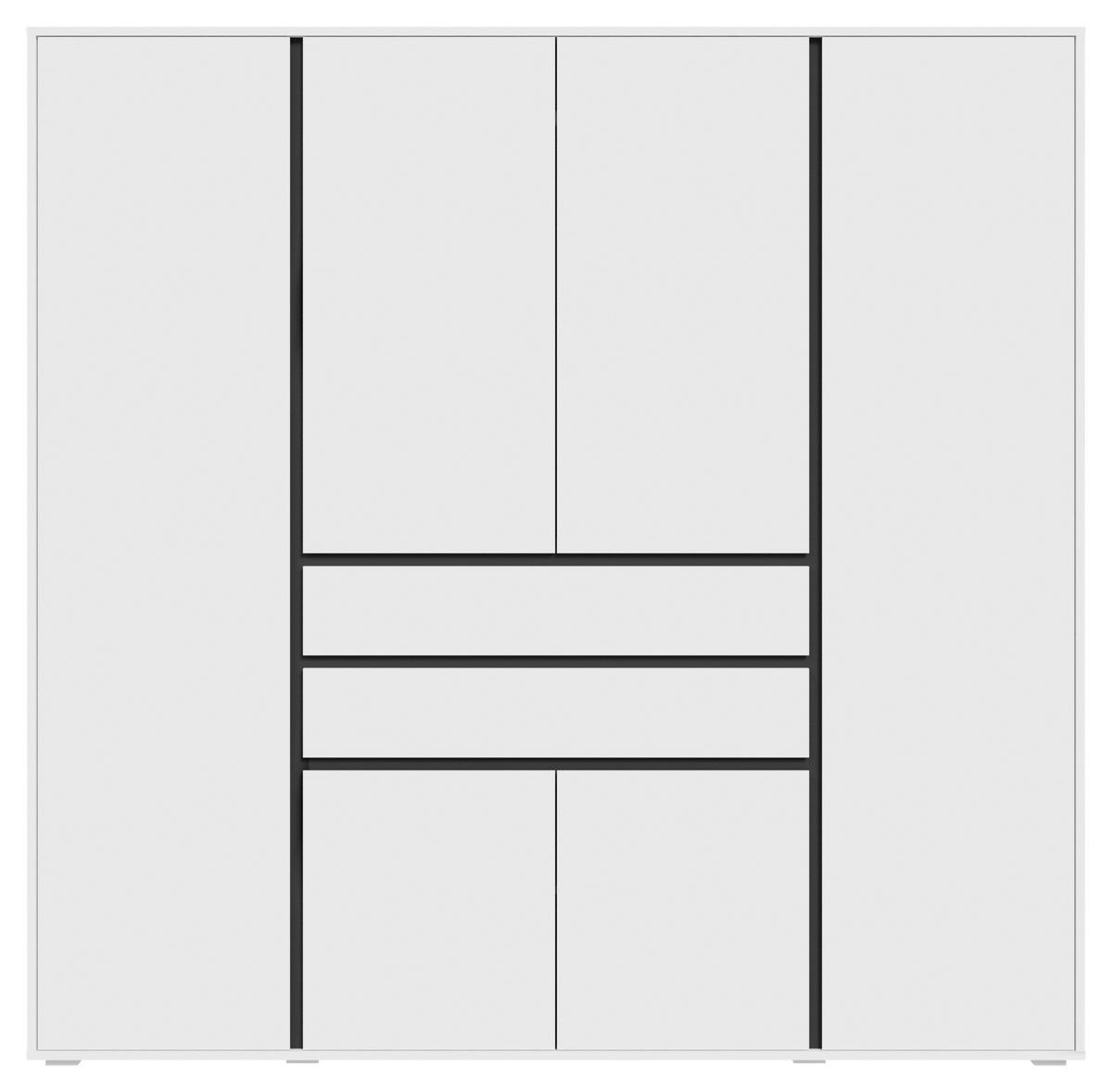 DREHTÜRENSCHRANK Falun Weiß B: 197cm - Weiß, MODERN, Holzwerkstoff (197/194/56cm) - MID.YOU