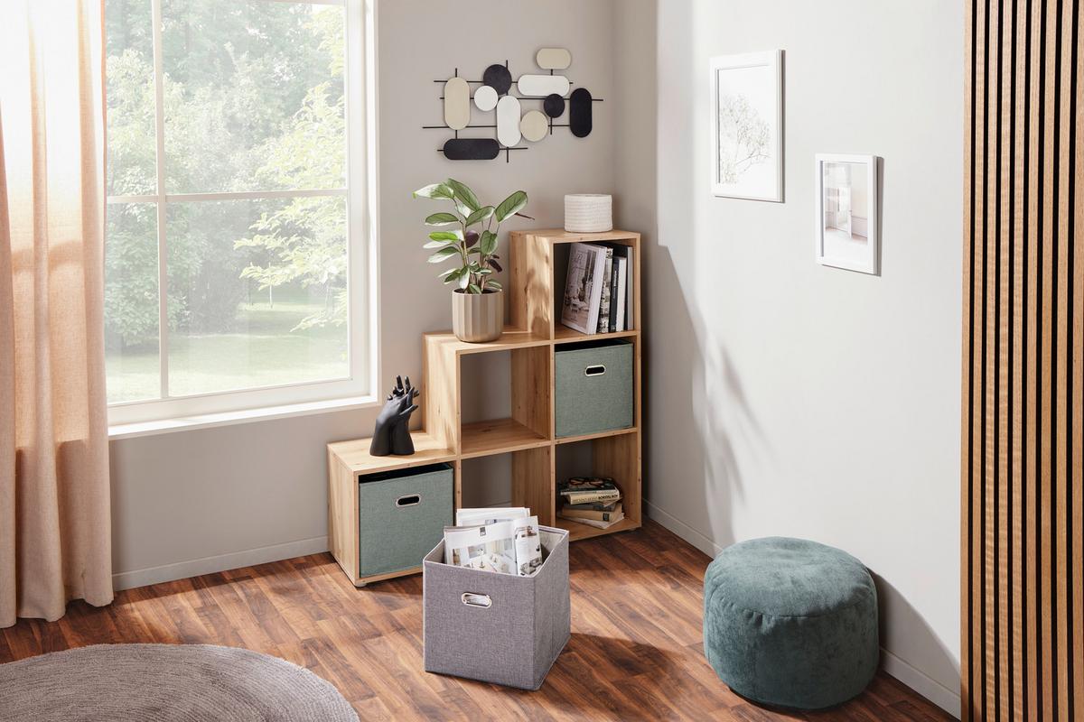 Faltbox Martin - Grün, Basics, Papier/Textil (33/32/33cm) - James Wood