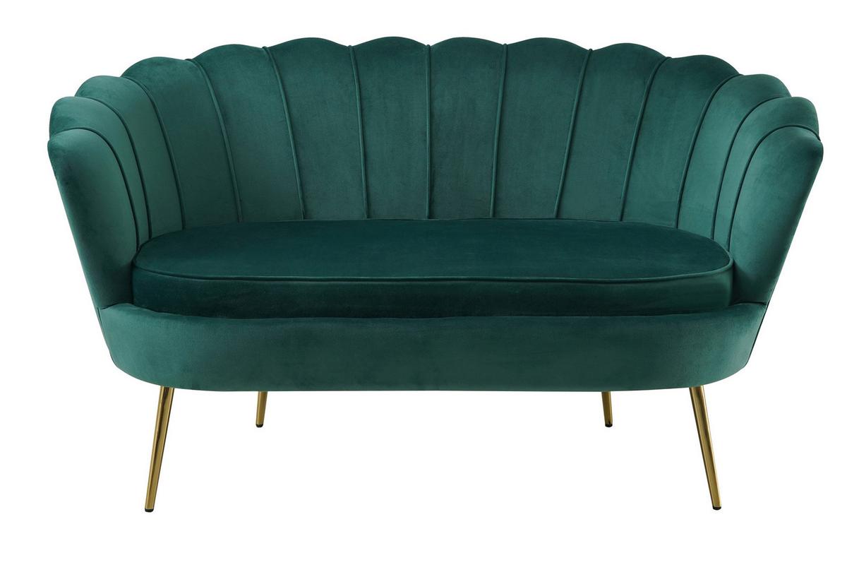 2-sitzer-sofa Grün B: 136 Cm - Goldfarben/Grün, MODERN, Textil (136/78/77cm) - Livetastic