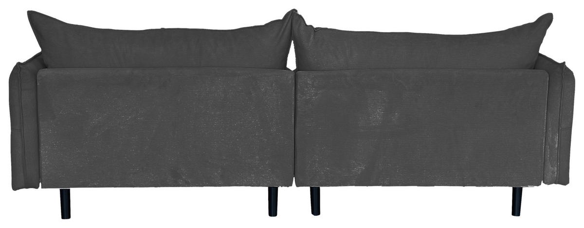 2-sitzer-sofa Sing Dunkelgrau Cord B: 262 Cm - Dunkelgrau/Schwarz, Design, Textil (262/91/115cm) - MID.YOU