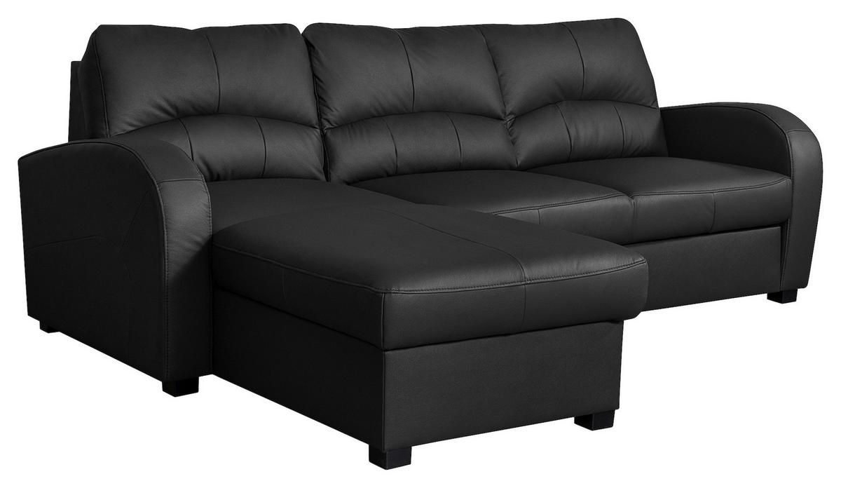 Ecksofa Tilo Schwarz S: 168 Cm - Schwarz, Design, Leder/Textil (168/227cm) - Livetastic