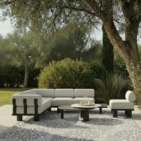 TERASOVÁ SEDACÍ SOUPRAVA LUMEA - šedá/světle šedá, Moderní, kov/textil - Bessagi Garden