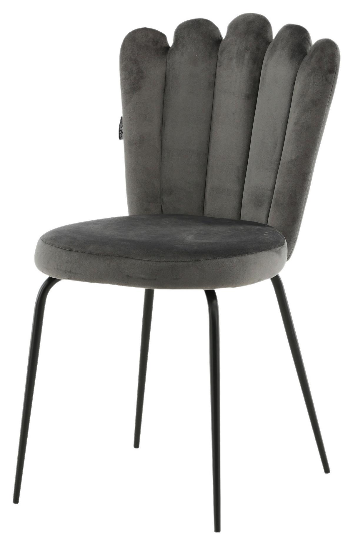 Stuhl-Set Limhamn - Schwarz/Grau, Design, Textil/Metall (44.5/82.5/54cm) - Livetastic
