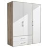 Kleiderschrank Lembo - Weiß/Eiche San Remo, KONVENTIONELL, Holzwerkstoff (155/195/60cm)