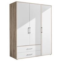 Kleiderschrank Lembo - Weiß/Eiche San Remo, KONVENTIONELL, Holzwerkstoff (155/195/60cm)