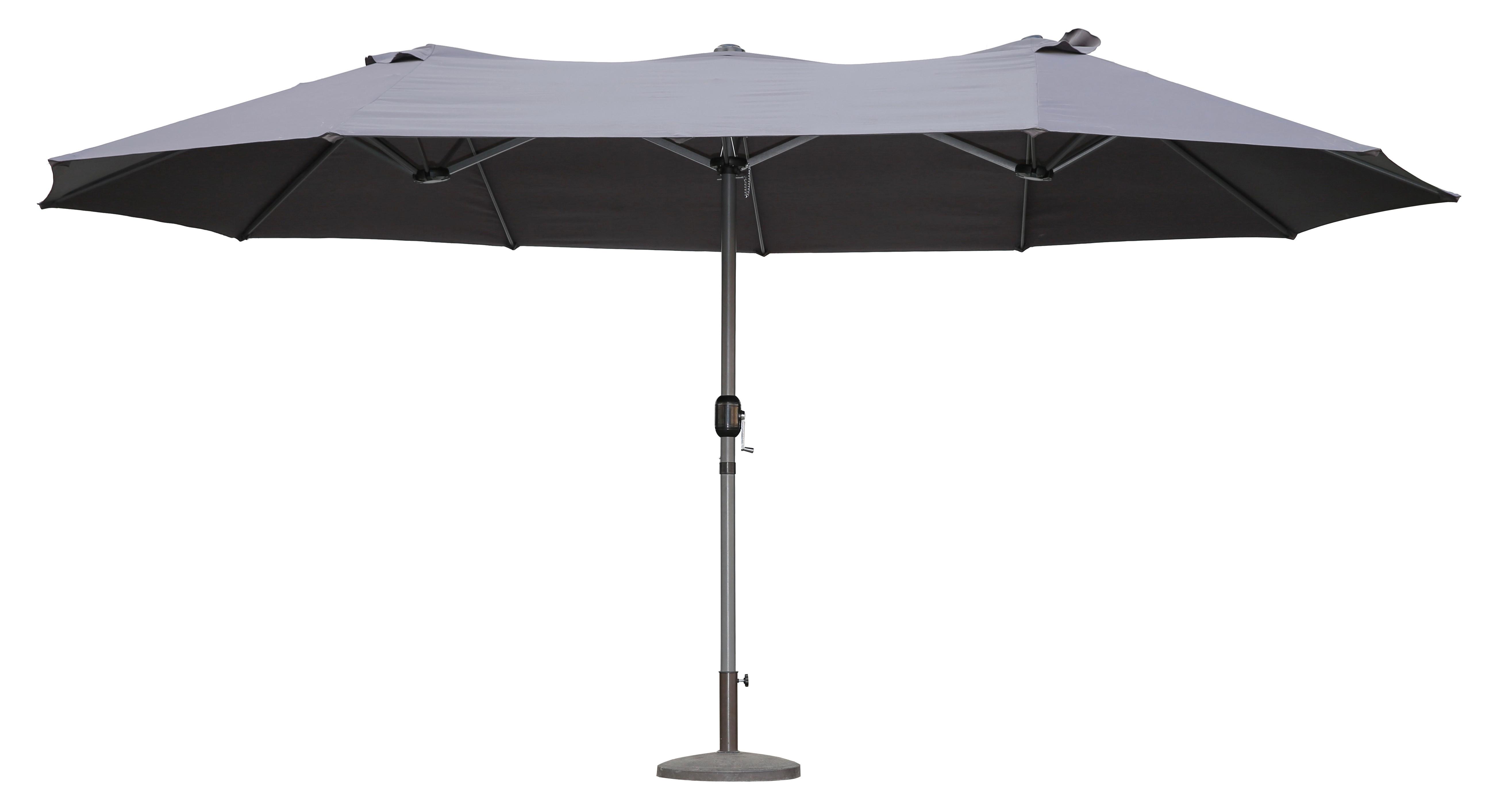 Sonnenschirm Doppel-Sonnenschirm - Anthrazit/Grau, Basics, Kunststoff/Metall (265/250/450cm) - Gardenson