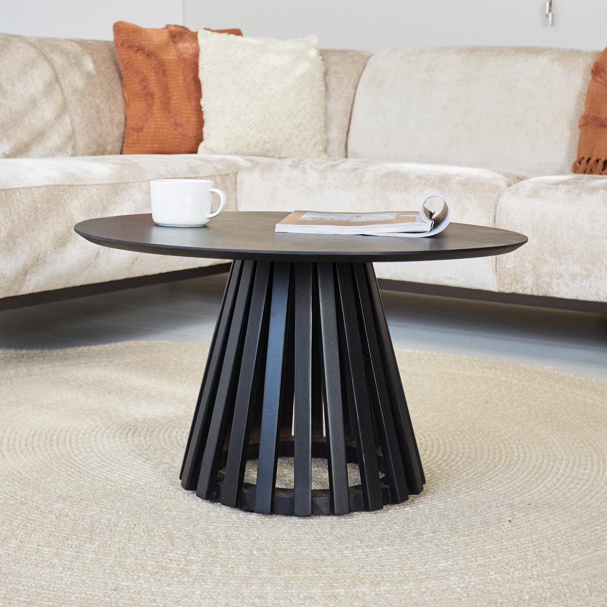 Couchtisch Leon Schwarz, 70 cm - Schwarz, MODERN, Holz/Metall (70/70/41cm) - MID.YOU