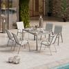 Gartenset Barcelona - Beige, MODERN, Glas/Textil - Beldano