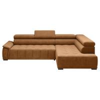 Rohová sedačka GRINALDI, pravá, hrdzavá - čierna/hrdzavá, Modern, textil/plast (283/106cm) - Premium Living