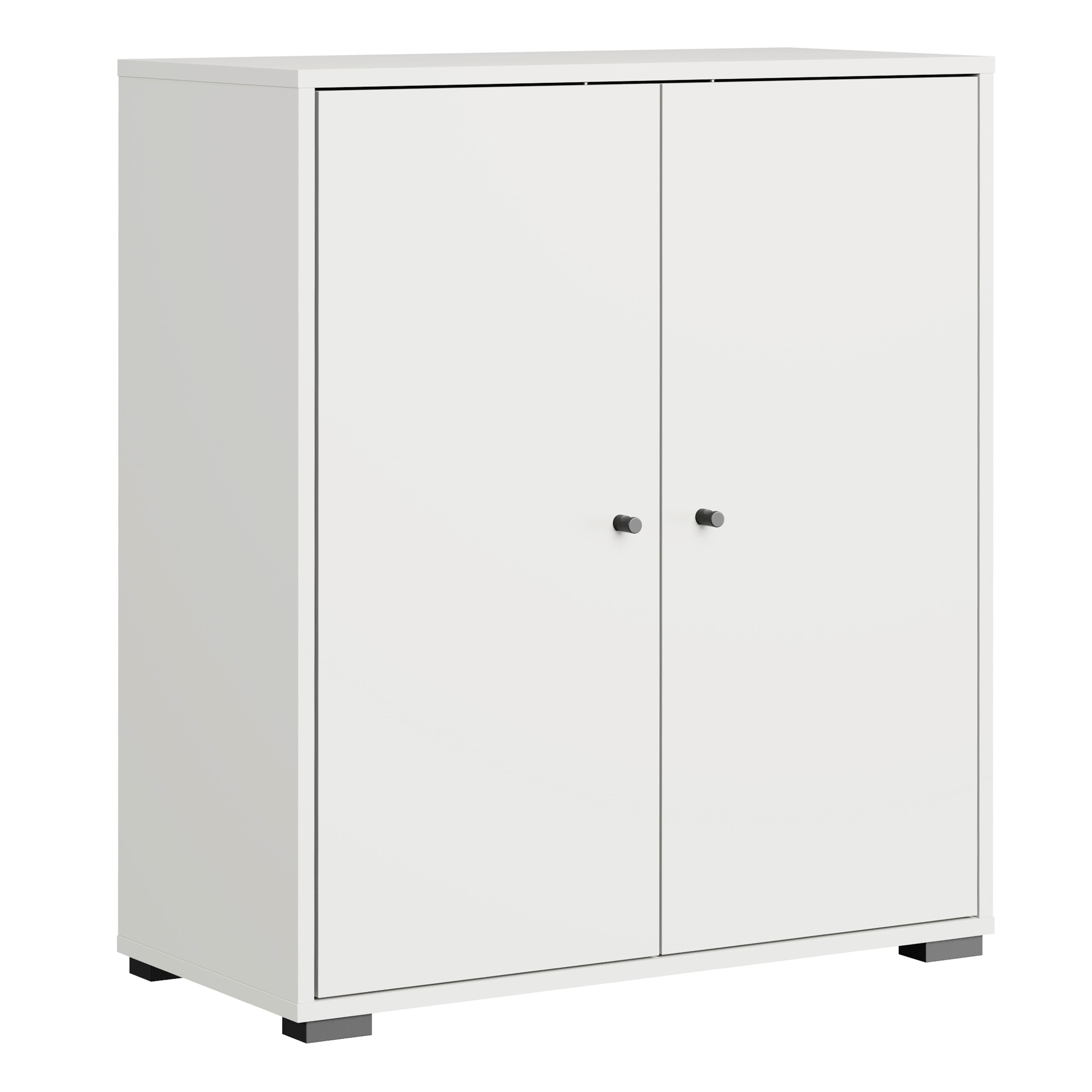 Botník Š: 70 cm - bílá/černá, Basics, kov/kompozitní dřevo (70/80/33cm) - P & B