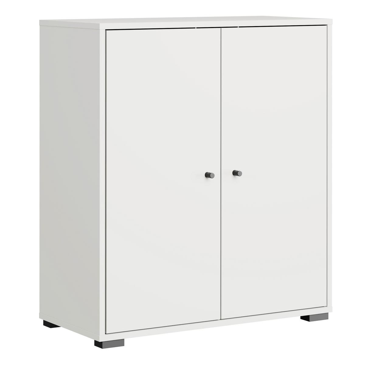 Schuhschrank Dino 014 Weiß B: 70 Cm - Schwarz/Weiß, Basics, Holzwerkstoff (70/80/33cm) - P & B