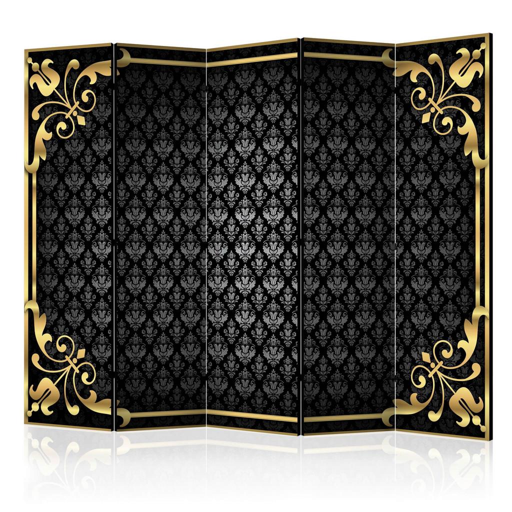 PARAVENT Schwarz Goldfarben B: 225 cm